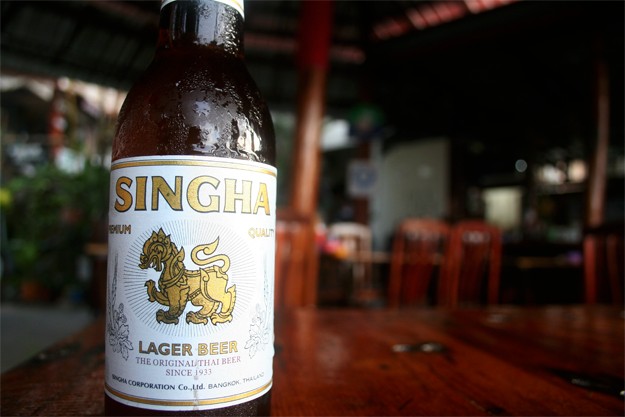 Bière Singha au resturant 